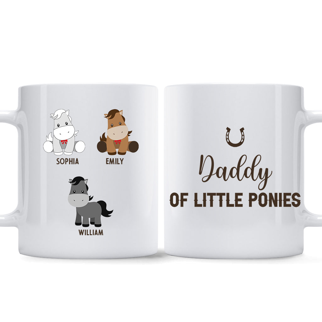 Les Petits Poneys de Papa - Cadeau sur le thème des chevaux pour papa, grand-père, mari, lui - Mug personnalisé