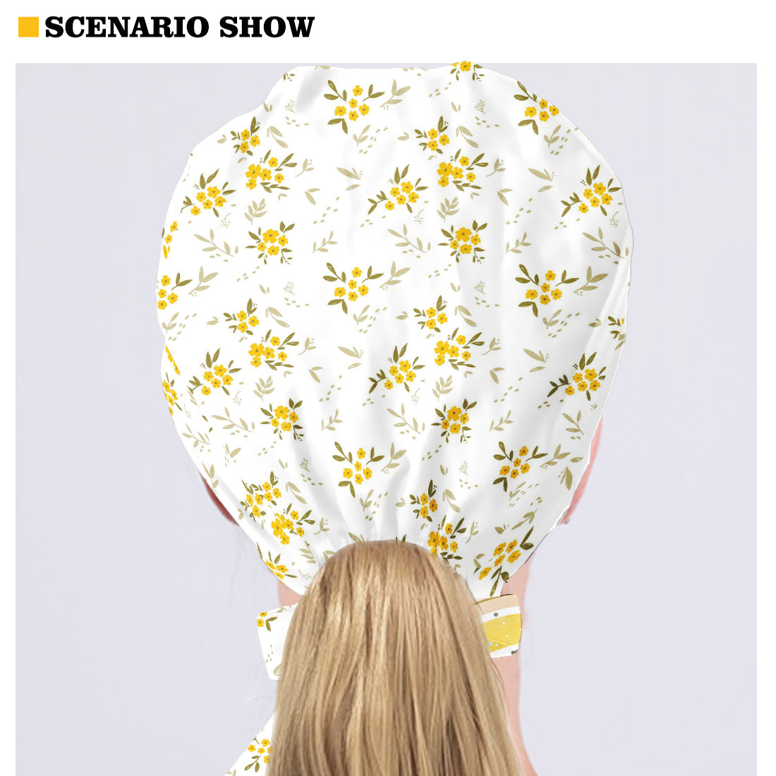 Bonnet de bloc opératoire personnalisé à motif floral arc-en-ciel