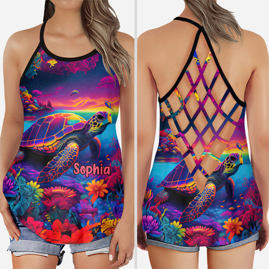 Salty Lil' Beach - Débardeur personnalisé avec croix tortue