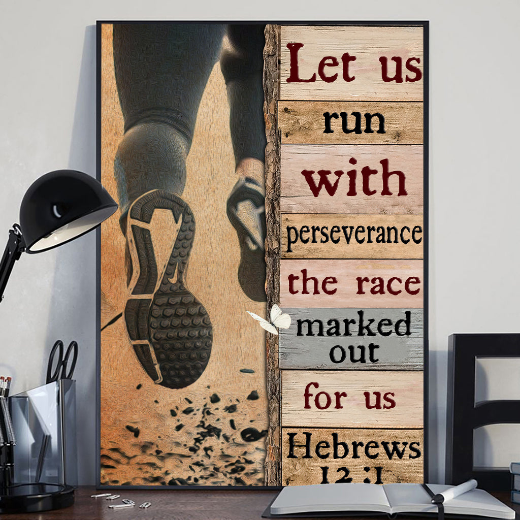 Let Us Run With Perseverance Running Canvas And Poster