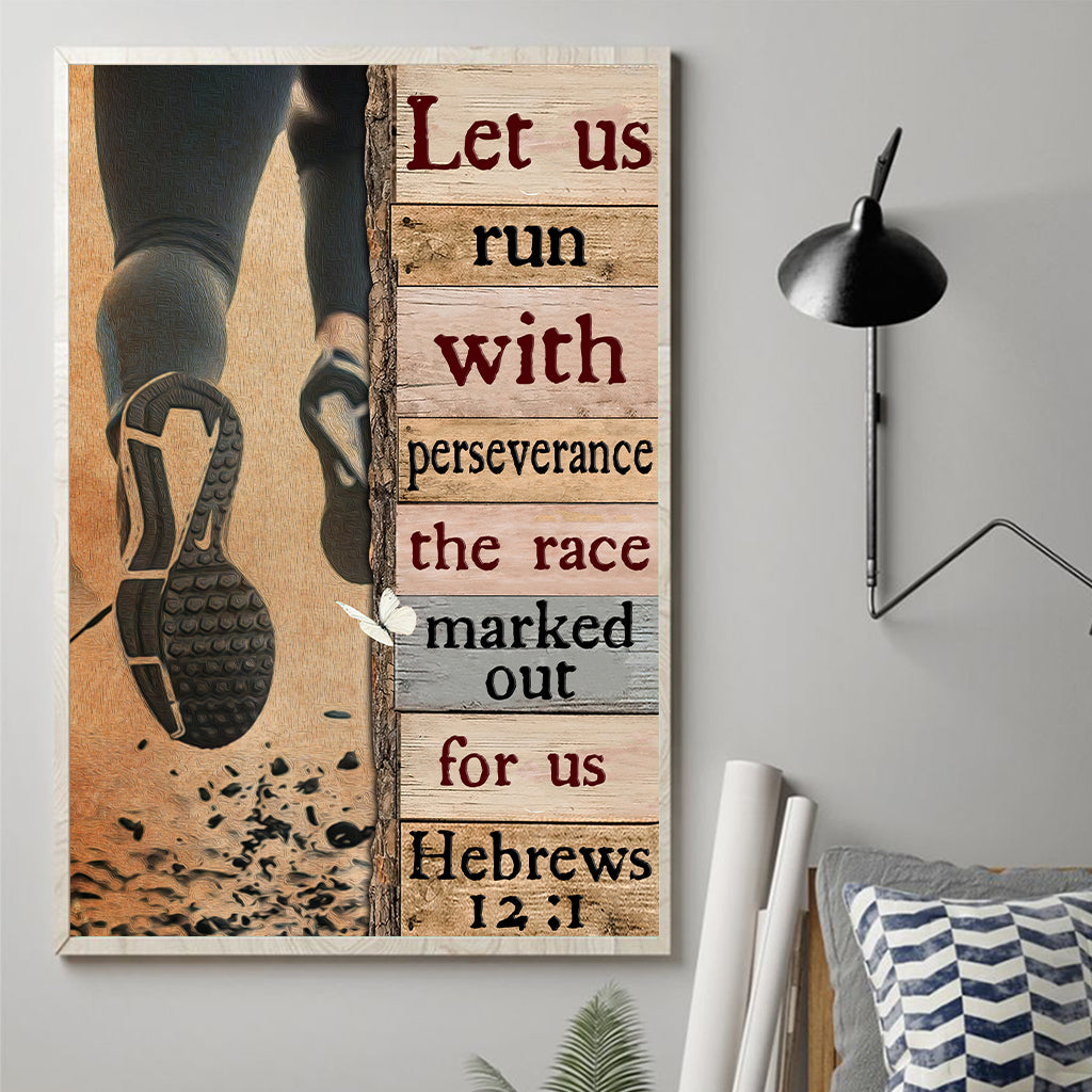 Let Us Run With Perseverance Running Canvas And Poster