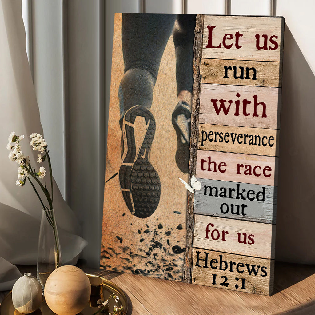 Let Us Run With Perseverance Running Canvas And Poster