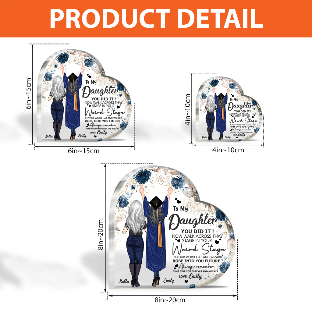 You Did It - Graduation gift for daughter, sister - Personalized Custom Shaped Acrylic Plaque