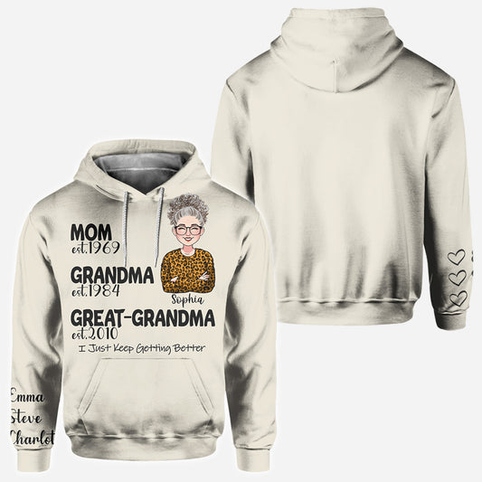 Maman, grand-mère, arrière-grand-mère - Cadeau pour grand-mère - T-shirt personnalisé intégral