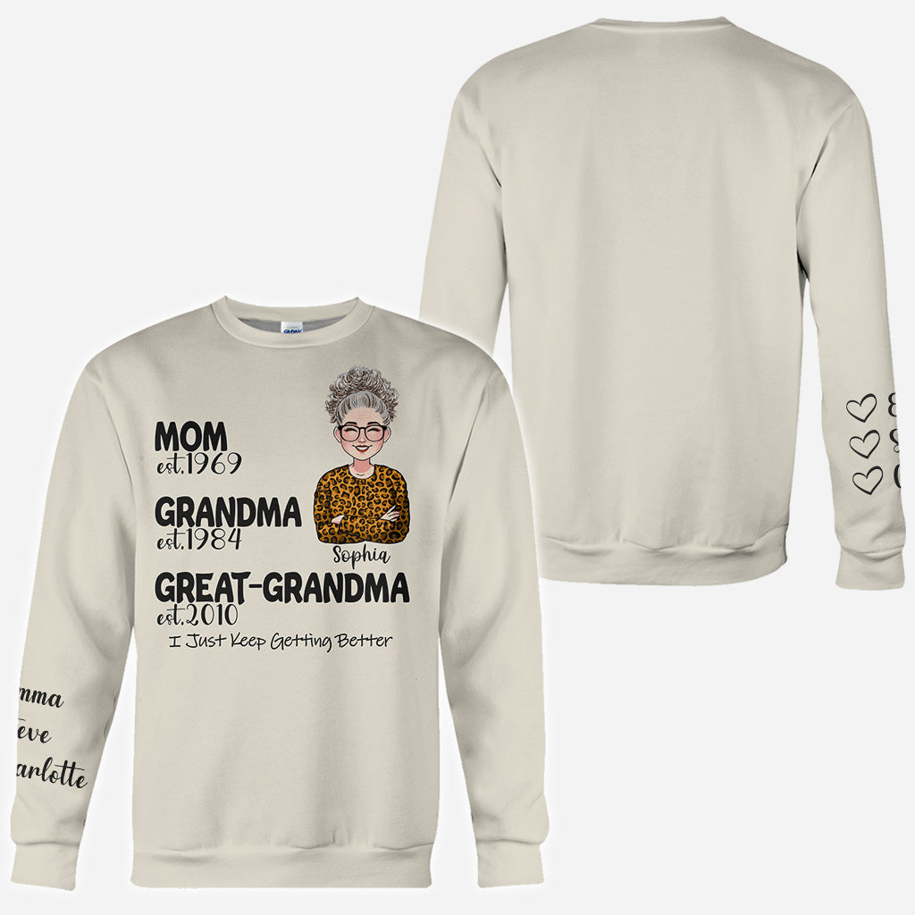 Maman, grand-mère, arrière-grand-mère - Cadeau pour grand-mère - T-shirt personnalisé intégral