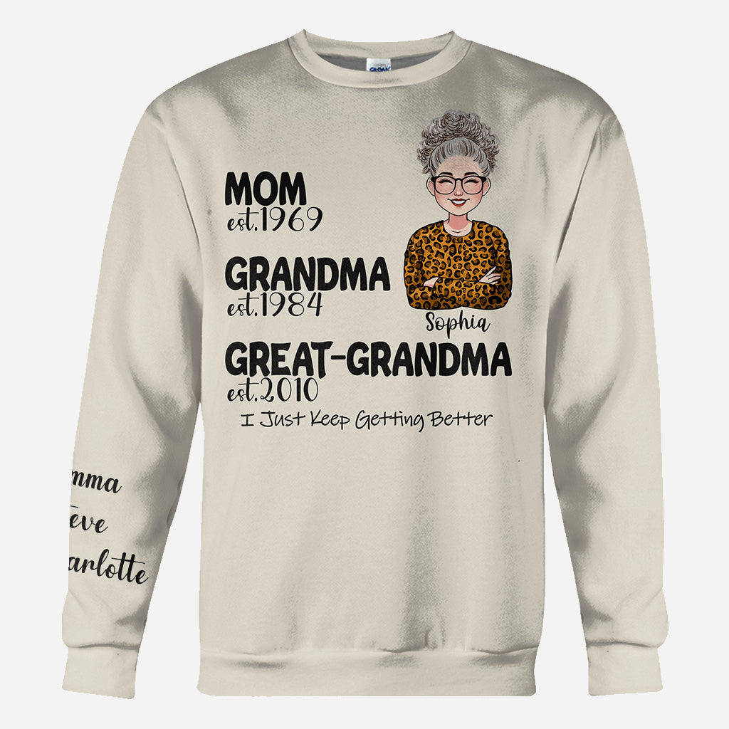 Maman, grand-mère, arrière-grand-mère - Cadeau pour grand-mère - T-shirt personnalisé intégral