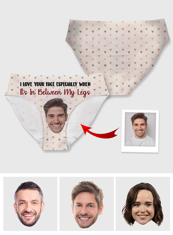 Culottes pour femmes « J'aime ton visage » - Cadeau personnalisé