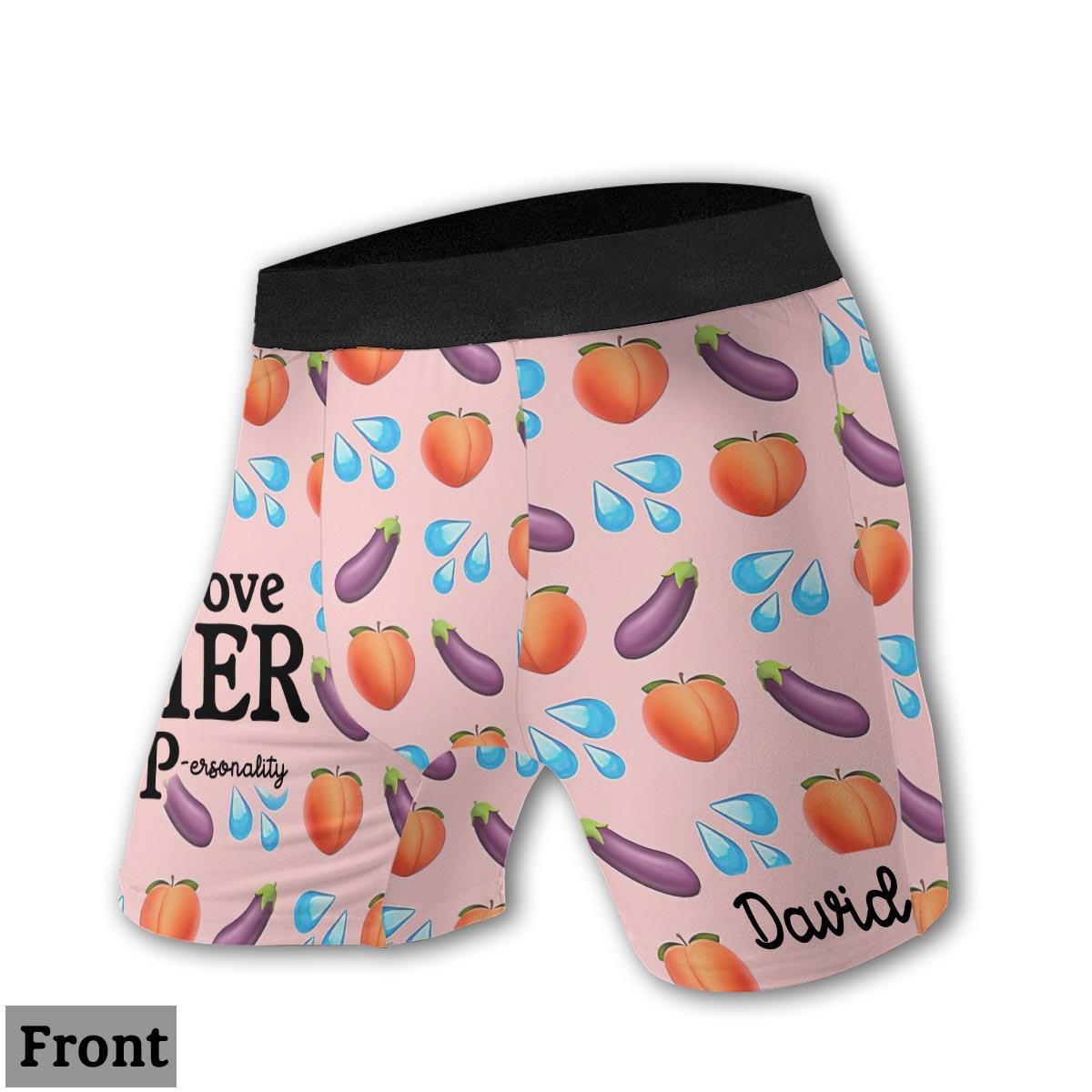 I Love Her P, I Love His D - Personalized Couple Women Briefs & Men Boxer Briefs