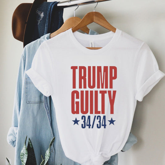 T-shirt et sweat à capuche « Trump Gu1Lty 34/34 », Verdict de Trump, Campagne Trump 2024, Condamnation de Trump, Président condamné, T-shirt et sweat à capuche « Donald Trump Felony »