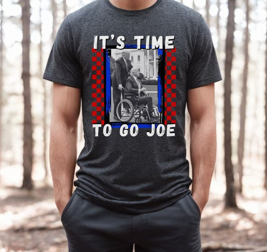 T-shirt « Il est temps de partir, Joe », T-shirt Trump 2024, T-shirts Trump humoristiques, Maga 45 47, Reprenons l'Amérique, Mème de Joe en fauteuil roulant, T-shirt et sweat à capuche cadeau pour homme républicain