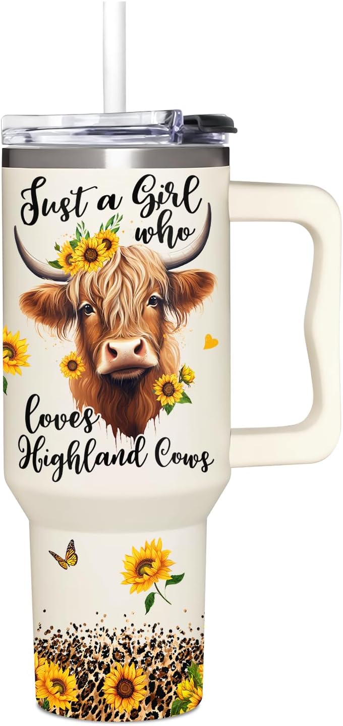 Juste une fille qui aime les vaches des Highlands Gobelet Highland Cow avec anse 0624