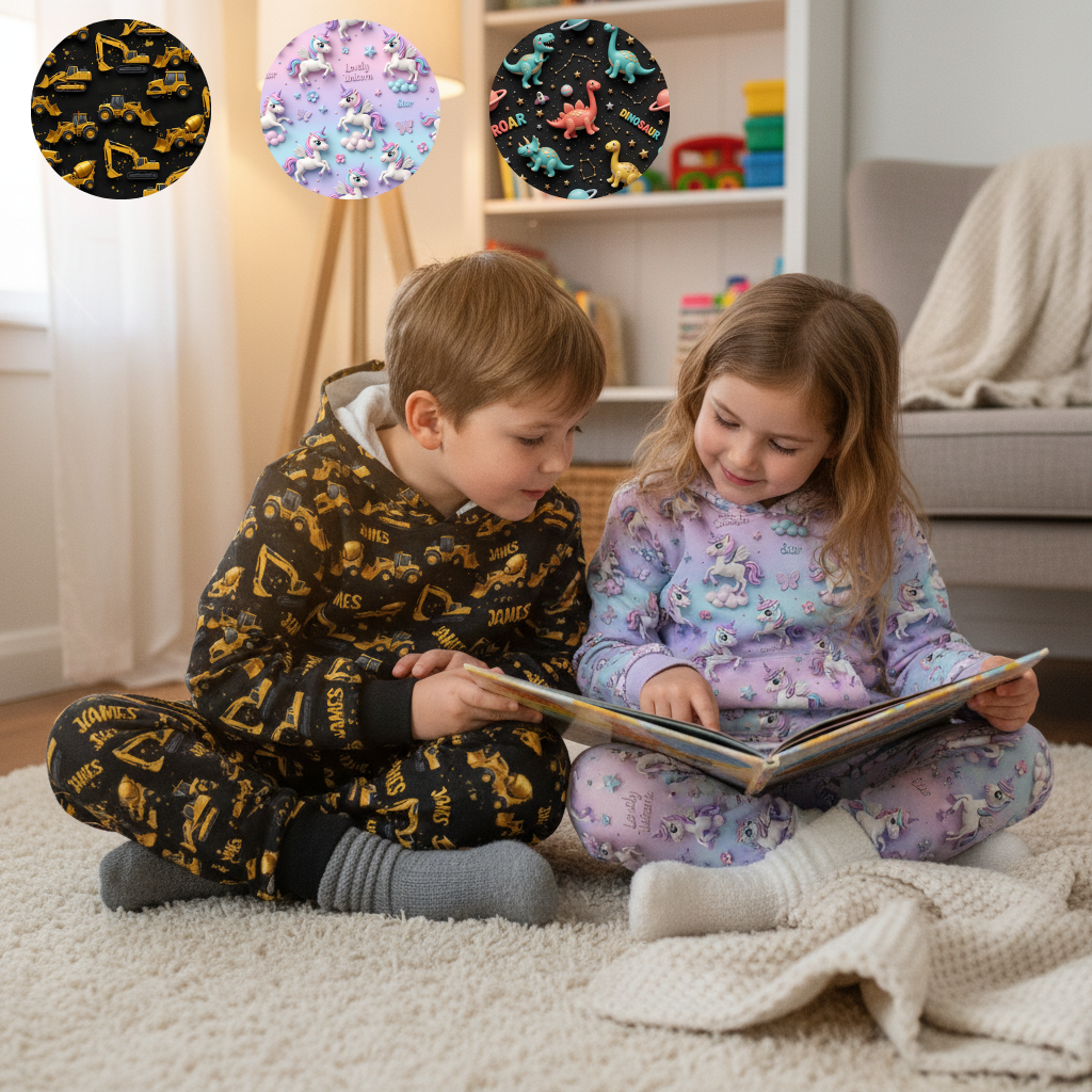 Camion de chantier - Sweat à capuche et pantalon de jogging personnalisés pour enfant
