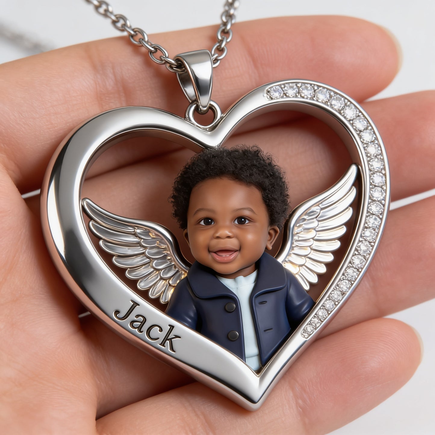 Collier pendentif en métal personnalisé avec photo - Collier commémoratif en forme de pendentif en métal -
