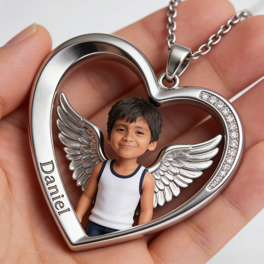 Collier pendentif en métal personnalisé avec photo - Collier commémoratif en forme de pendentif en métal -