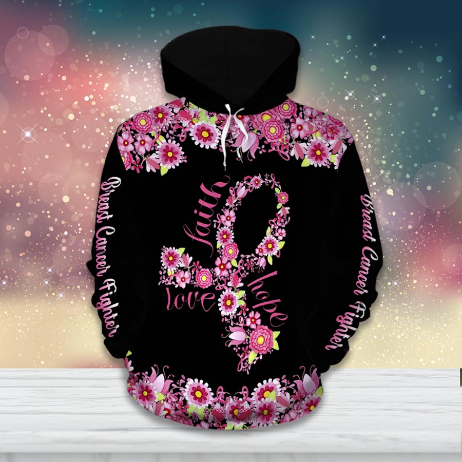 Faith Hope Love - Breast Cancer Awareness All Over T-shirt and Hoodie 0822