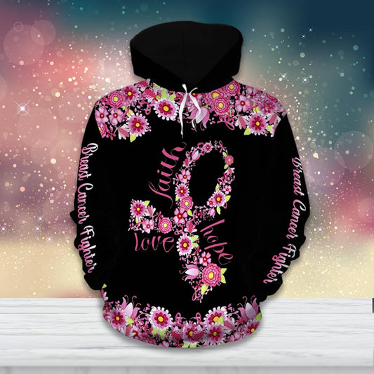 Faith Hope Love - Breast Cancer Awareness All Over T-shirt and Hoodie 0822