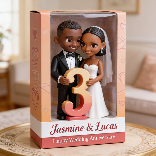 Custom Any Photo 3rd Wedding Anniversary Black Couple Acrylic Plaque – Personalized Name Leather Anniversary Keepsake Decor