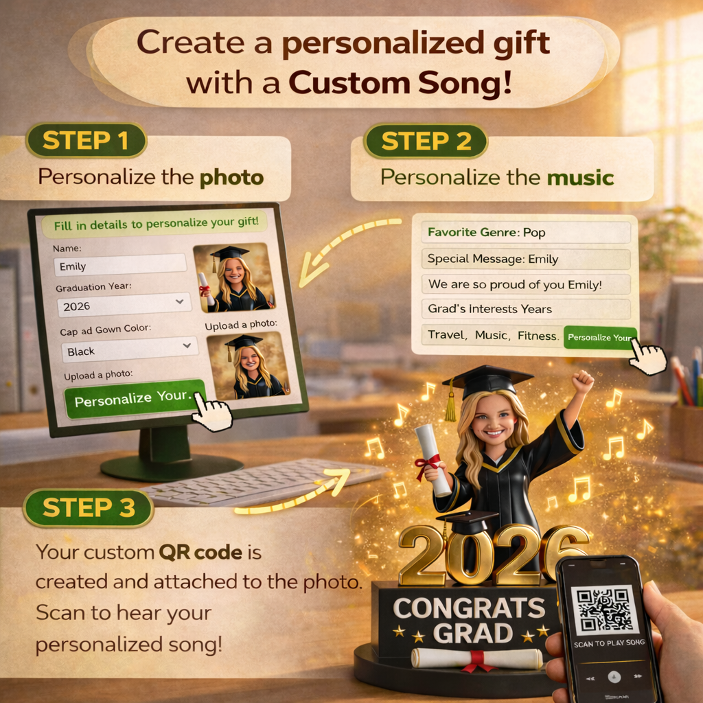 Personalize Song & Image, Graduation Gift - Personalized Graduation Custom Shaped Acrylic Plaque