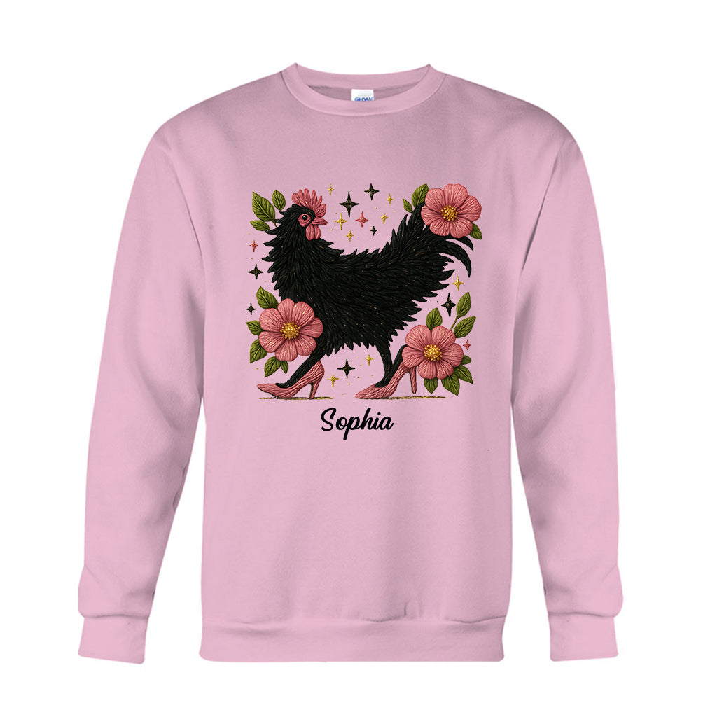 Poulet fleuri - T-shirt et sweat à capuche personnalisés avec motif poulet