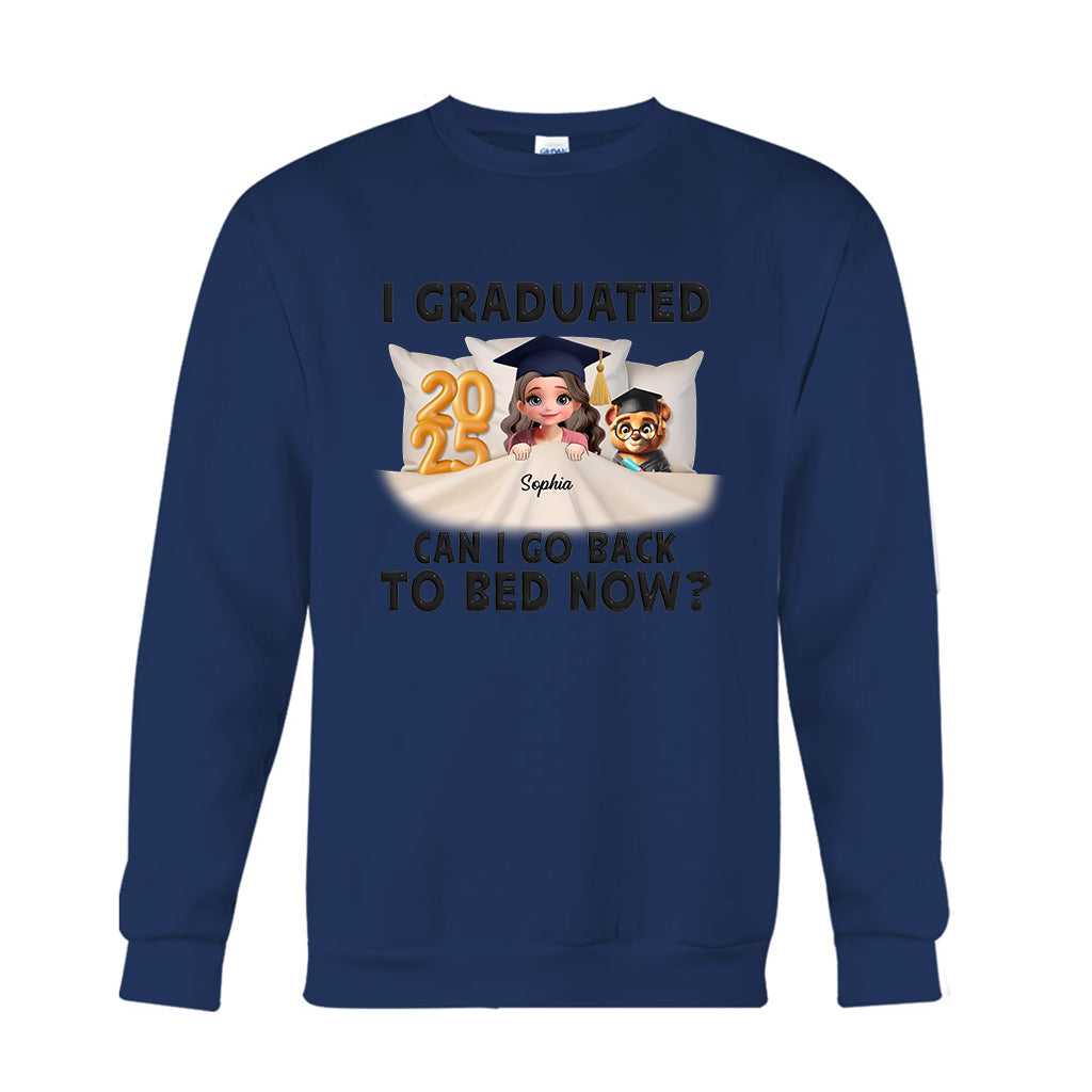 J'ai obtenu mon diplôme ! Je peux retourner me coucher maintenant ? - T-shirt et sweat à capuche personnalisés pour la remise des diplômes