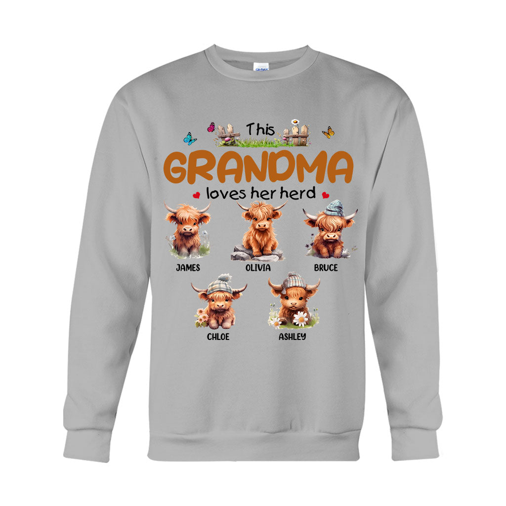 Cette grand-mère aime son troupeau - T-shirt et sweat à capuche personnalisés pour grand-mère