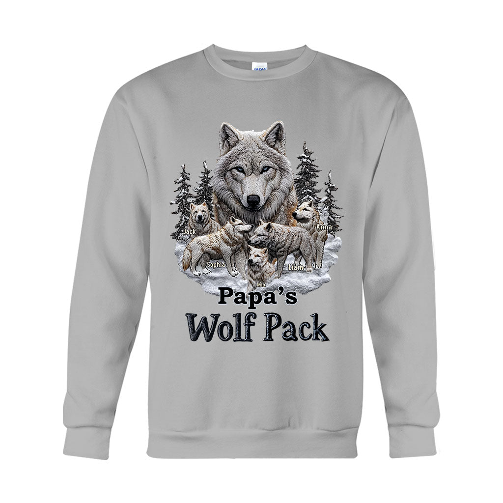 Papa's Wolf Pack - Personalized Father T-shirt And Hoodie