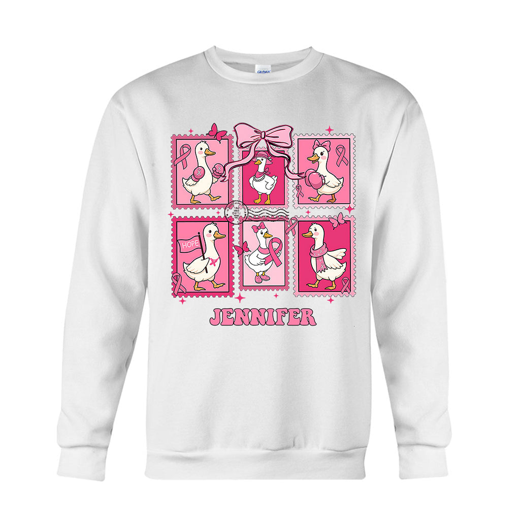 En octobre, on porte du rose - T-shirt et sweat à capuche personnalisés pour la sensibilisation au cancer du sein