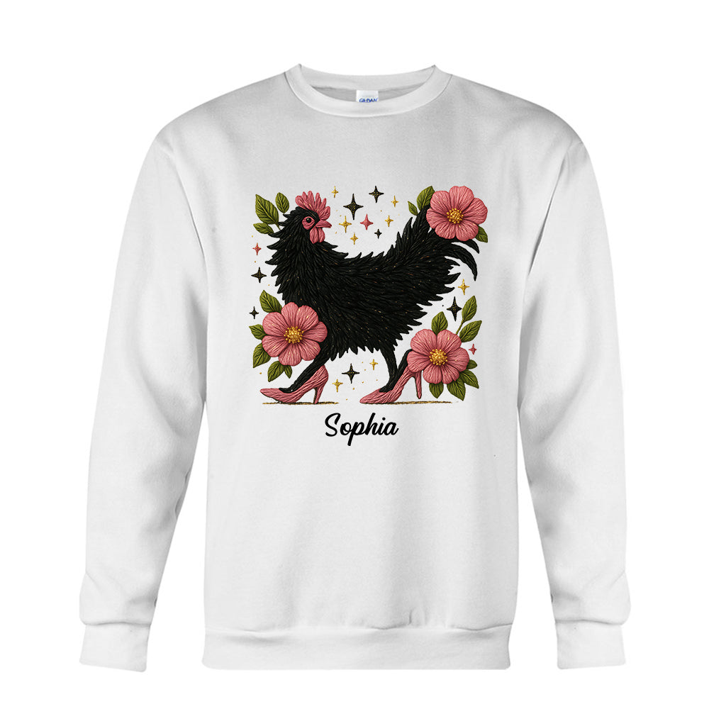 Poulet fleuri - T-shirt et sweat à capuche personnalisés avec motif poulet