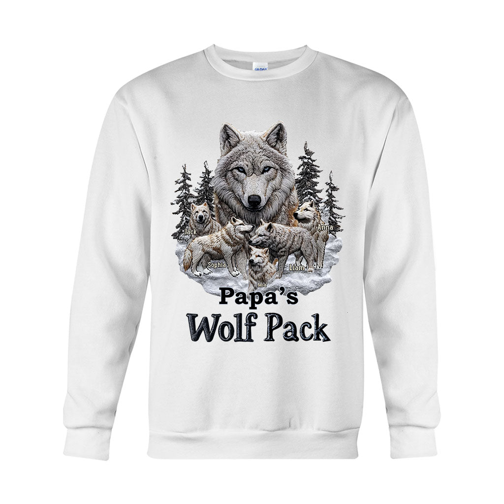 Papa's Wolf Pack - Personalized Father T-shirt And Hoodie