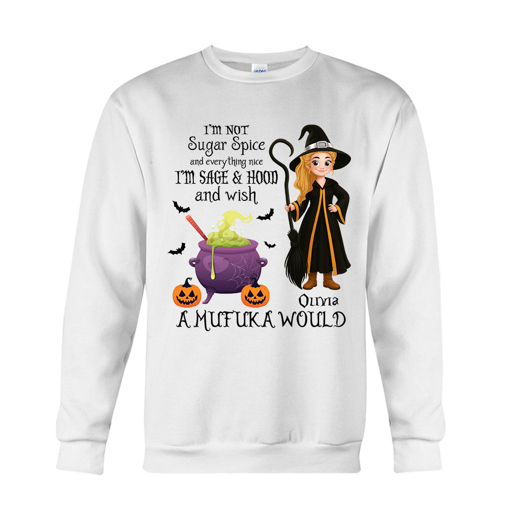 Je ne suis pas du sucre, des épices et tout ce qui est gentil - T-shirt et sweat à capuche de sorcière personnalisés