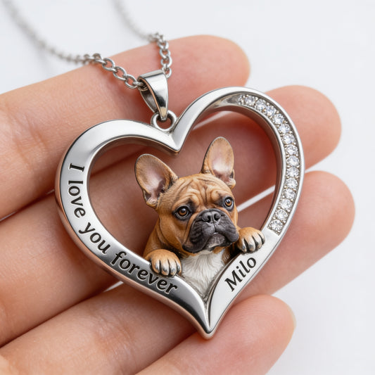 Collier pendentif en métal personnalisé en forme de chien, réalisé à partir de n'importe quelle photo