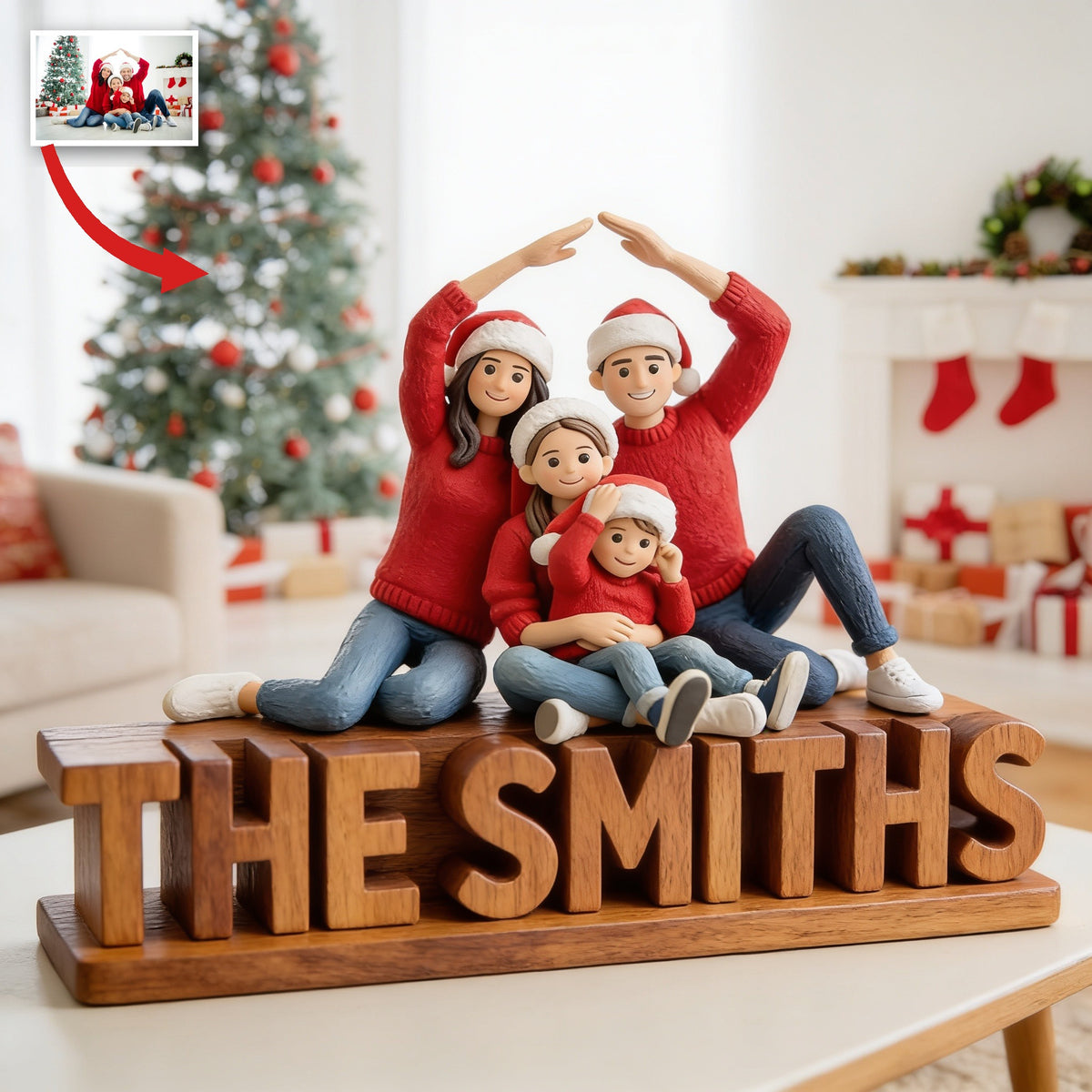 Personalized Custom Photo Christmas Family Custom Shaped Acrylic Plaque Christmas Gift