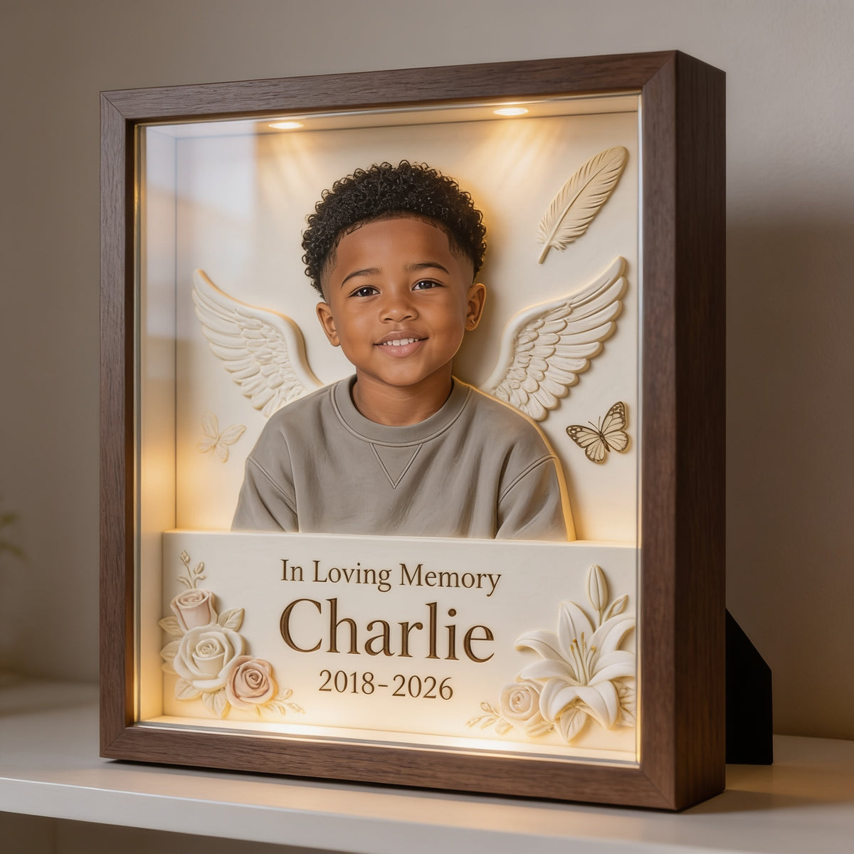 Personalized In Loving Memory Black Little Boy Custom Acrylic Memorial Plaque