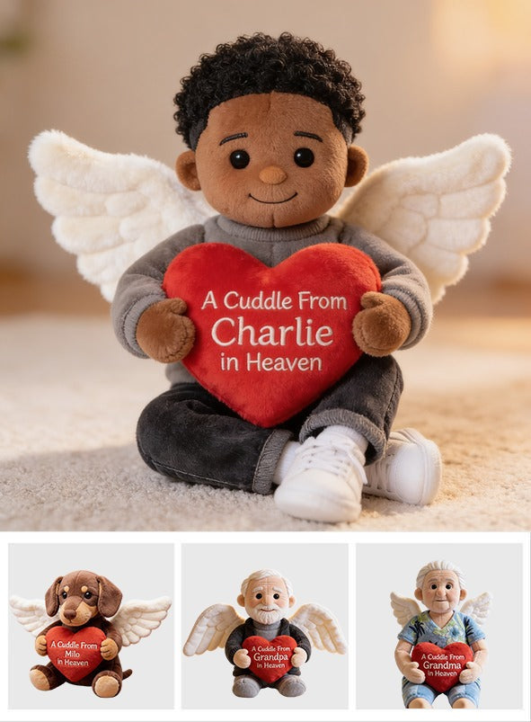 Personalized Black Little Boy Shaped Pillow - Memorial Gift for Lost Loved Ones