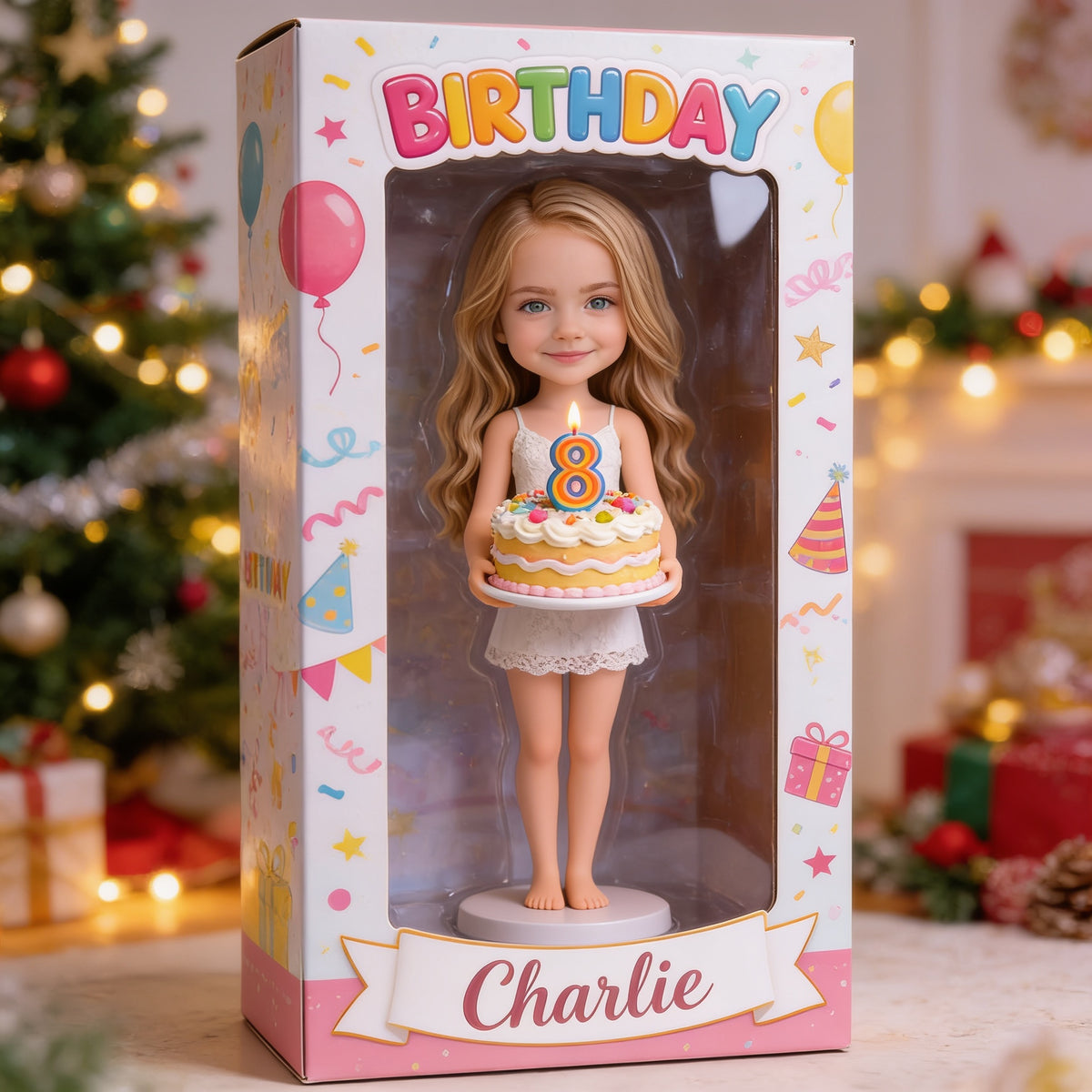 Personalized 8th Birthday Little Girl Acrylic Display Box Gift for Daughter Granddaughter Niece