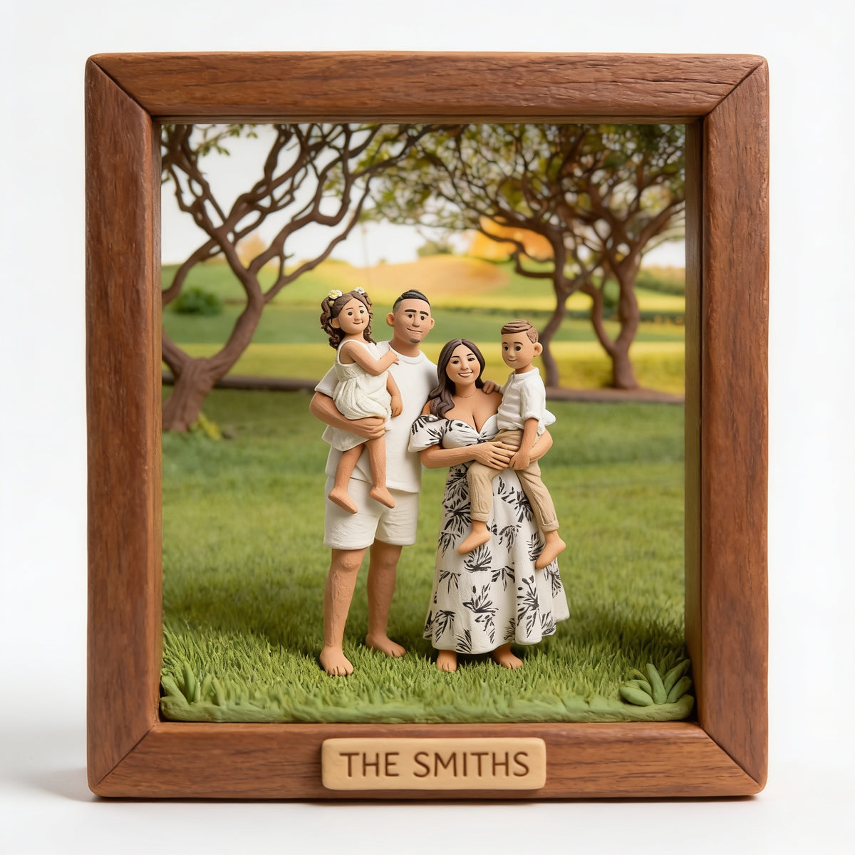 Personalized Custom Photo Latino Family of Four Custom Shaped Acrylic Plaque Home Decor