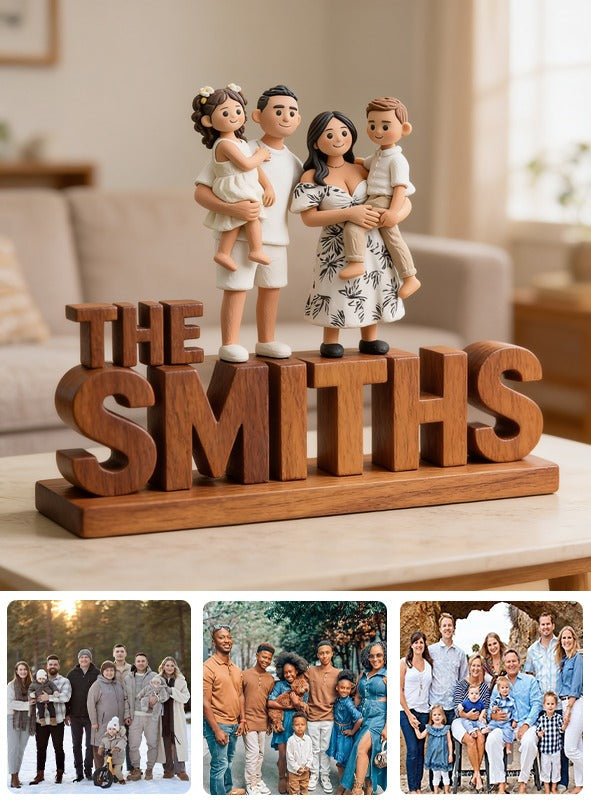 Personalized Custom Photo Latino Family of Four Custom Shaped Acrylic Plaque Keepsake Gift