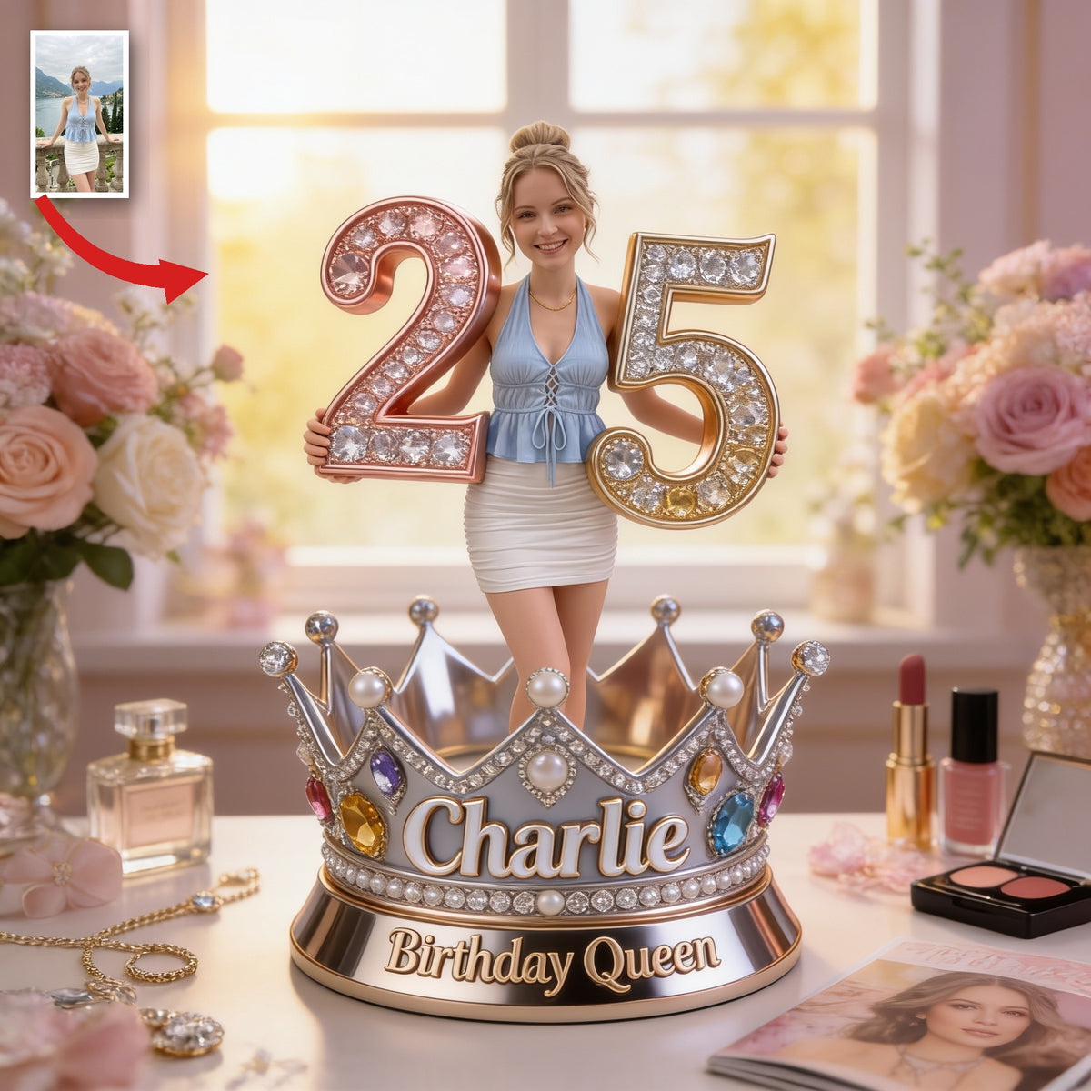 Personalized 25th Birthday Woman Birthday Queen Custom Acrylic Plaque