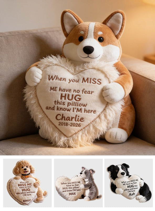 Personalized Tan and White Pembroke Welsh Corgi Memorial Faux Fur Pillow