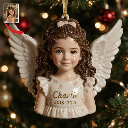 Ornement Mémorial 3D Personnalisé pour Petite Fille Latine à Noël