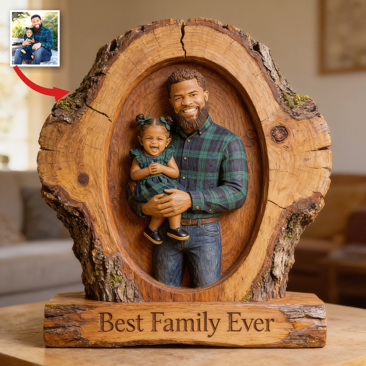 Personalized Black Single Dad Family Custom Shaped Acrylic Plaque Keepsake Gift