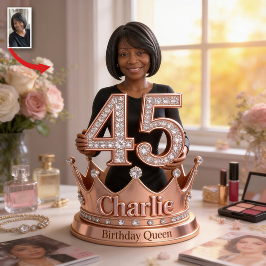 Plaque Acrylique Personnalisée pour le 45ème Anniversaire Femme Noire