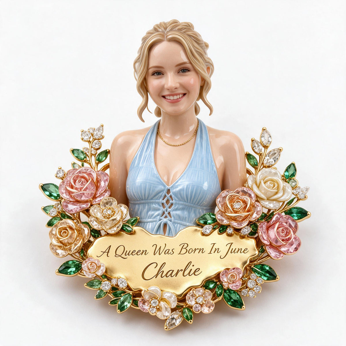 Personalized 21st Birthday Woman 3D Embossed Enamel Pin Queen Birthday Gift