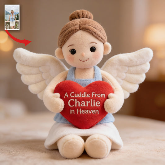 Personalized Memorial Angel Woman Shaped Pillow Bereavement Sympathy Gift