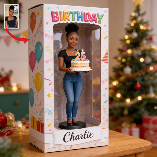 Coffret d'affichage en acrylique personnalisé pour le 25ème anniversaire - Femme noire