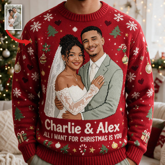 Pull moche personnalisé pour le 10e anniversaire de mariage 2016 Couple Latino Cadeau de Noël
