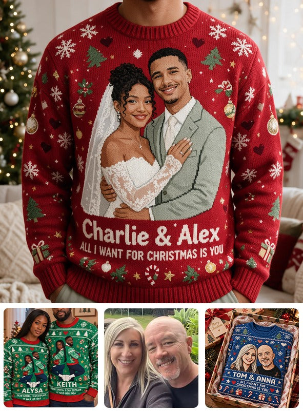 Personalized 10th Wedding Anniversary 2016 Latino Couple Christmas Ugly Sweater Husband Wife Gift