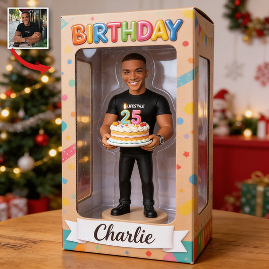 Coffret d'affichage en acrylique personnalisé pour le 25e anniversaire - Cadeau pour homme noir