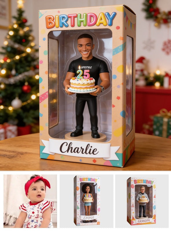 Personalized 25th Birthday Black Man Acrylic Display Box Keepsake Gift