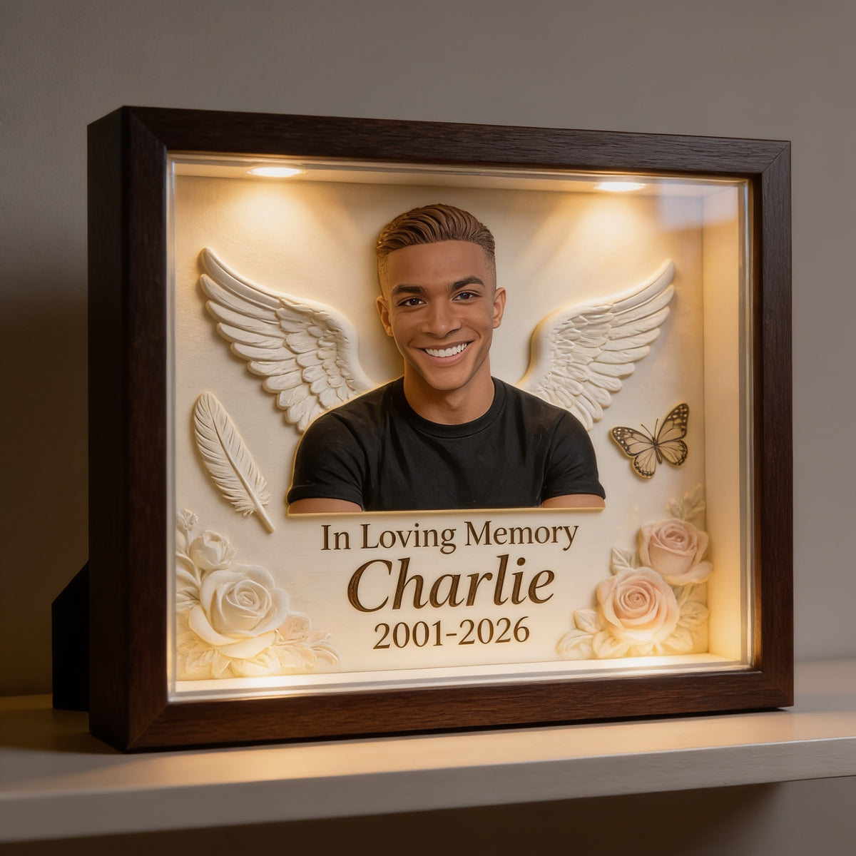 Personalized In Loving Memory Black Man Custom Shaped Acrylic Plaque Memorial Keepsake